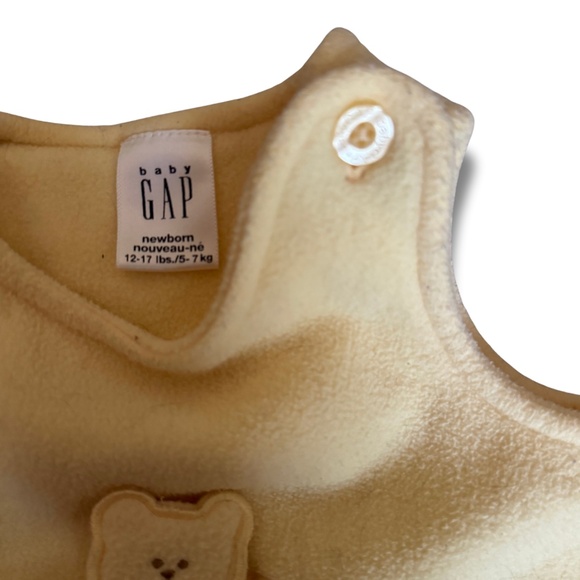 Baby Gap Yellow Fleece Bear Pocket Overalls - Picture 4 of 5